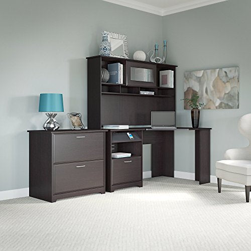 Cabot Corner Desk with Hutch and Lateral File Cabinet