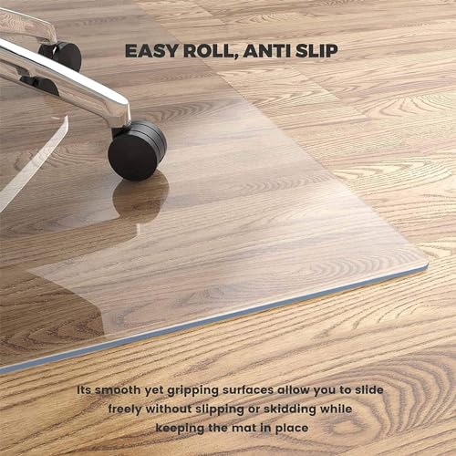BYZOMU Clear Vinyl Carpet Protector Mat for Office Chair - Skid-Resistant Floor Runner Rug - Various Length Options