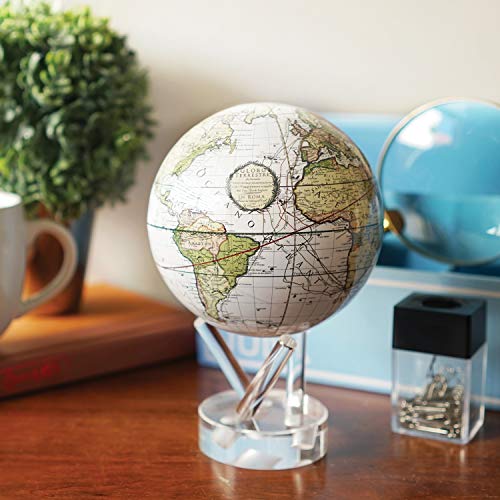 Antique Terrestrial White MOVA Globe 4.5"