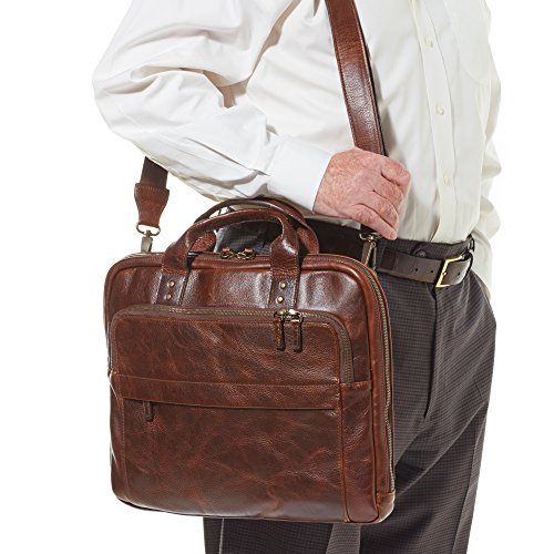 Moore and Giles Titan Milled Brown Jay Modern Briefcase