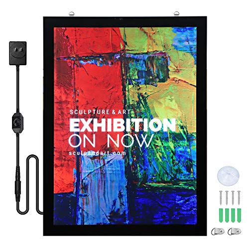 Spolehli Led Movie Poster Frame 27" x 40" Photo Frame LED Light Box Display Sign Holder in Black, Wall Mounting, Aluminum Profile, Magnetic Frame for Movie Poster Advertising Display