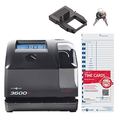 Pyramid 3600ss SmartSite Time Clock and Document Stamp - Made in USA