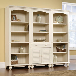 Sauder Harbor View Library/Book Shelf, Antiqued White Finish, 27.21" x 17.48" x 72.24