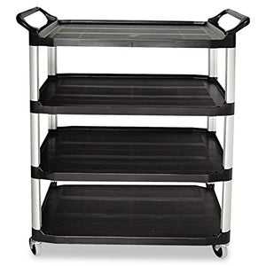 Rubbermaid 409600BLA 4-Shelf Utility Cart, Black