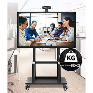 Goakwwuz TV Cart Stand for 32"-100" Screens, Height Adjustable with Tray and Wheels - Up to 80kg (55")