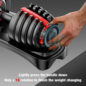 Bestand Adjustable Dumbbell, Fast Adjust Weight Dumbbell Barbell 5-52.5lb Free Weight Dumbbell Suit for Man Women Training Equipment Exercise Strength Core Fitness Dumbbells Set (Pair)