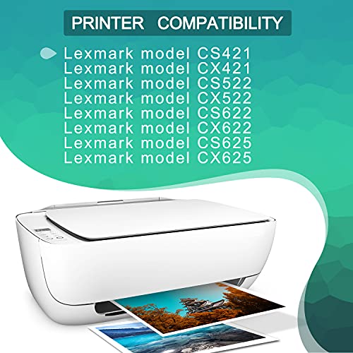 GREENBOX Remanufactured Toner Cartridge Replacement for Lexmark 78C1XK0 78C1XC0 78C1XM0 78C1XY0 for CS421dn CS521dn CS622de CX421adn CX522ade CX625ade Printer (1 Black, 1 Cyan, 1 Magenta, 1 Yellow)