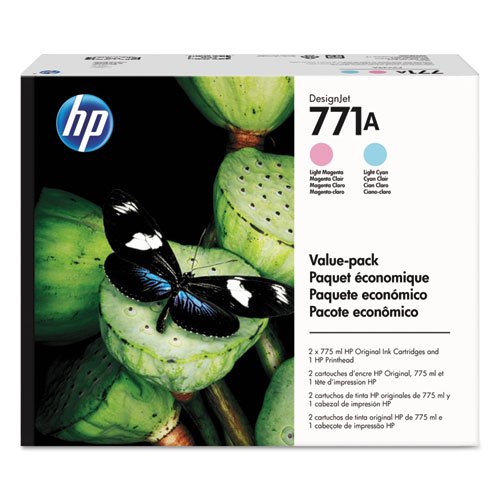 HP 771 Printhead/771A Light Magenta/Light Cyan Original Ink Cartridge Value Pack