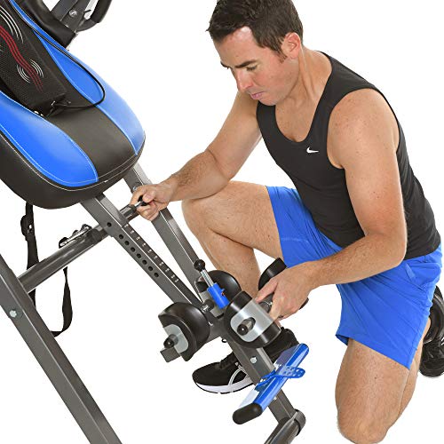 Exerpeutic Inversion Table UL Certified with Heat and Massage Therapy, Blue