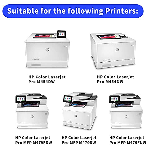 Newtarget 414A(with chip) for HP 414A 414X on HP Color Laserjet Pro M454 MFP M479fdw M454dw M454dn M479fdn (hp 414a Toner cartridges 4 Pack)