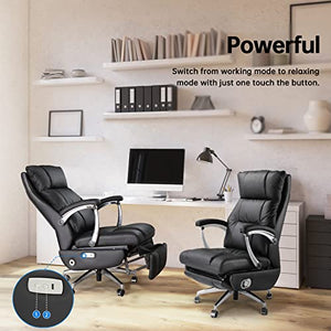 LEAGOO High-Back Electric Reclining Office Chair with Footrest