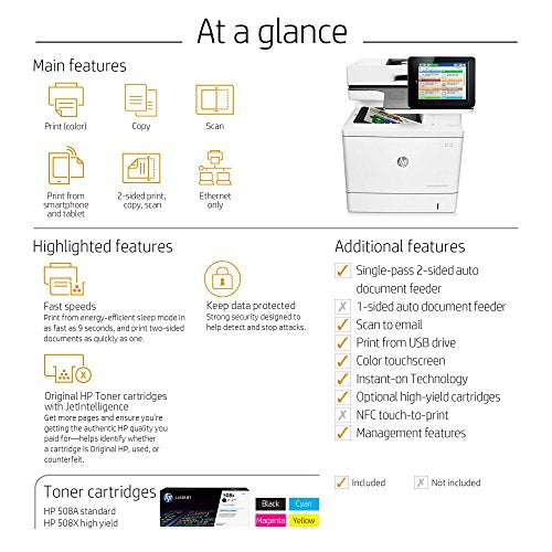HP Color LaserJet Enterprise M577dn (B5L46A#BGJ) Duplex 3600 dpi USB / Ethernet Laser Multifunction Printer