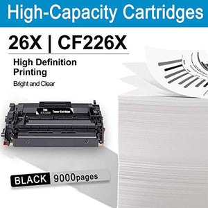 26X | CF226X Toner Cartridge High Yield Replacement for HP Pro M402n M402dw M402m MFP M402dne M426fdn M426fdw M426dw M402-M403 n-dn M402-M403 M426f-M427f Series Printer (Black, 2-Pack)