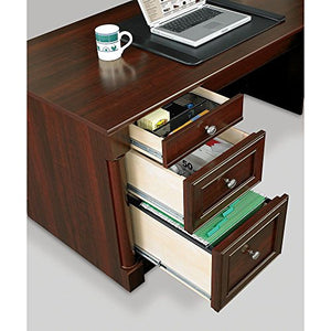 Sauder Office Furniture Palladia Collection Cherry Finish L-Shaped Desk with Right Return