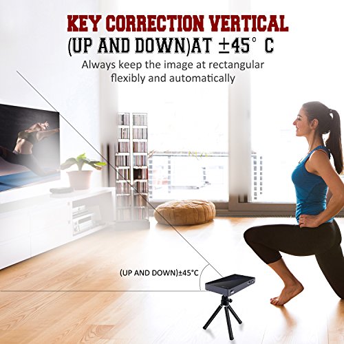 ENKLOV Protable Mini Projector,1080P WIFI Home Theater Pocket Pico Video Projector for Smartphone and Laptop,Support HDMI/USB/TF Card/Wireless Display/Keystone Correction