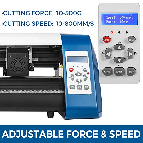 VEVOR Vinyl Cutter 14 Inch Vinyl Cutter Machine 375mm Vinyl Printer Cutter Machine LED Fill Light Strip Vinyl Plotter Cutter Machine Without Stand Signmaster Software