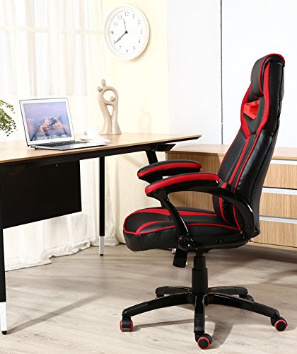 BTEXPERT Ergonomic High Back PU Leather Office Chair Gaming Chair, Reclining Leaning Napping Headrest Lumbar Pillow Support