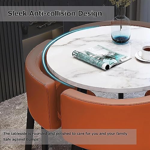 WEBERT Reception Table and Chair Combination Set - Round Kitchen & Leisure Tables and Chairs - Office Negotiation Furniture - 5-Piece Set (Color: E)