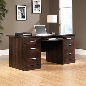 Sauder 408289 Office Port Executive Desk, Dark Alder Finish