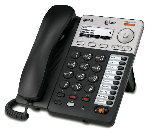 AT&T Syn248 SB35031 Corded Deskset Phone System Bundle With (3) AT&T Syn248 SB35025 Corded Deskset Phones and an AT&T SB35010 4 Line Analog Gateway + Accessory Bundle + $15 aSavings Gift Card
