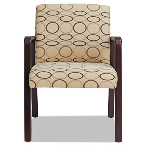 Alera ALERL4351M Reception Lounge Series Guest Chair, Mahogany/Tan Fabric