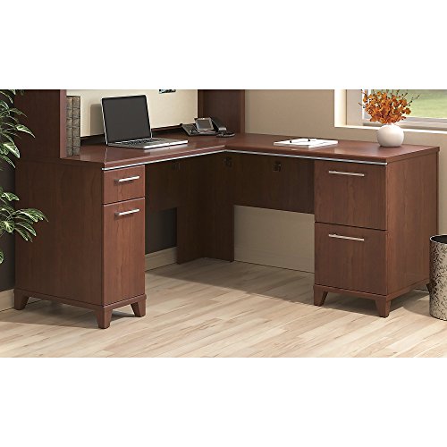 Bush Business Furniture Enterprise Collection 60W x 60D L Shaped Desk in Harvest Cherry