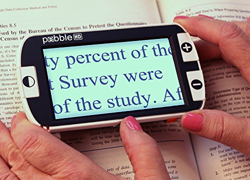 Enhanced Vision Pebble Portable Video Magnifier - Pebble Portable Video Magnifier - 4.3" viewing screen - PEBBLE