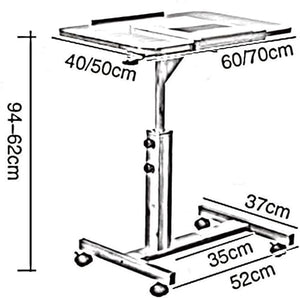 GaRcan Height Adjustable Mobile Laptop Stand Desk Rolling Cart, Adjustable Height