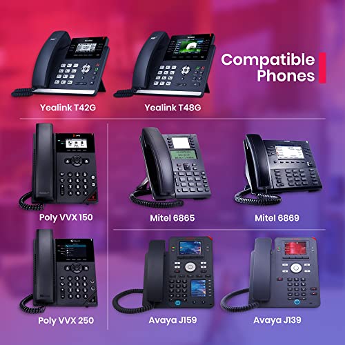 Global Teck Worldwide XS 825 Headset Bundle of 10 - Compatible with Avaya, Yealink, Polycom, Cisco, Mitel, Nortel, Toshiba