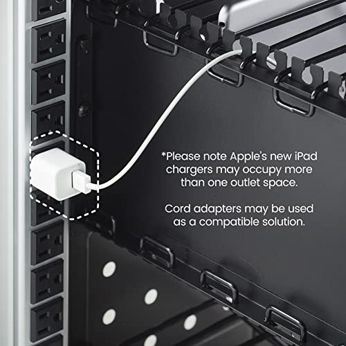 ECR4Kids 30-Bay Charging Cart, Classroom Storage, Black