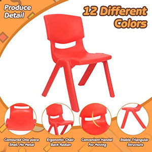 Purpeak 12 Pcs 10 Inch Plastic Stackable School Chairs for Kids