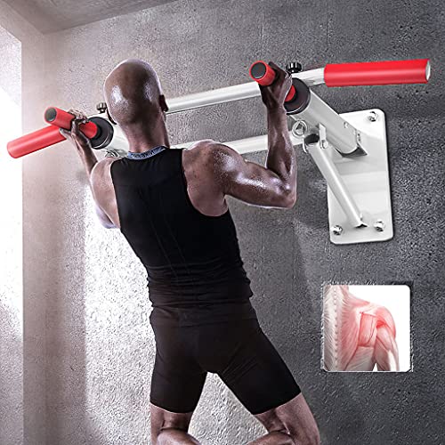 TYX Foldable Pull Up Bars Wall Mounted, Strength Training Equipment with Non-Slip Black Handles, Heavy Duty Chin Up Bar for Indoor Home Gym Workout,Black