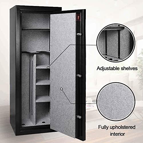 AEGIS Fireproof Rifle Safe, 14 Shotgun Rifle Safe, UL Certified Electronic Gun Storage Box Safe, With Numeric Keypad Lock and Key(6.61 Cubic Feet)