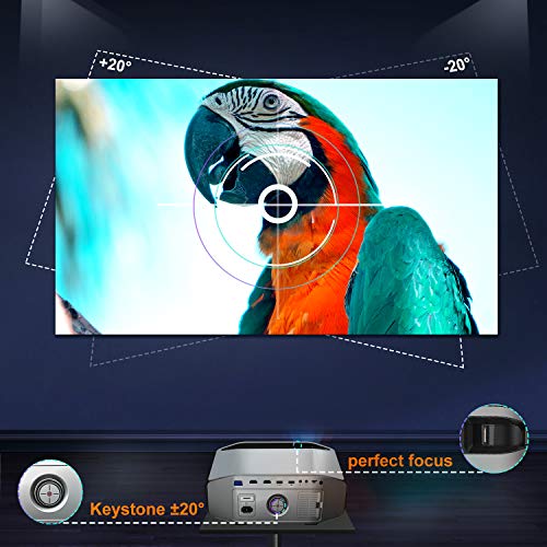 GooDee YG620 Native 1080p Projector 6800 Lux 300" Full HD LCD Video Projector 1920x1080 Home & Business & Outdoor Projector, Compatible with iPhone, Android, PC, PS4, TV Stick, HDMI, VGA, USB, etc