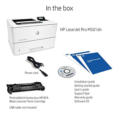 HP Monochrome Laserjet Pro M501dn w/HP JetAdvantage Security, (J8H61A)