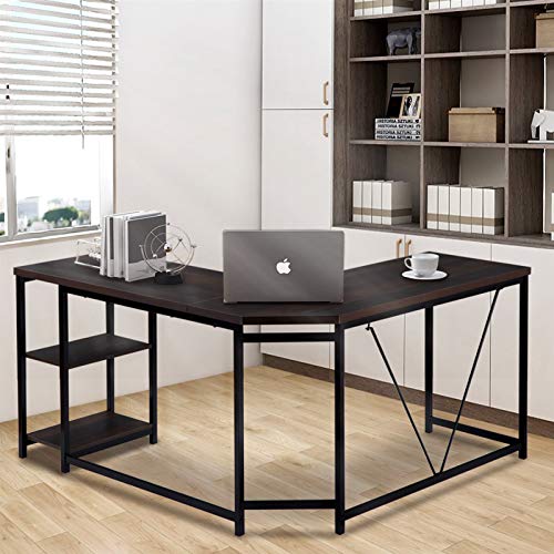 Y-hm Multifunctional, Simple and Stylish Play Desk Workstation for Abode Office, Domicile Office Desk with Adjustable Bookshelf, Gentle to Assemble, Space Economy, Writing Workstation, Desk — L-Sha