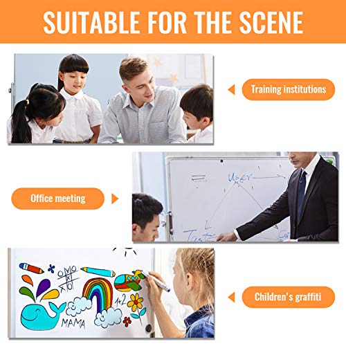 Whiteboard with Stand 72" x 36"Large Mobile Whiteboard Rolling Magnetic Dry Erase Board Office Classroom White Board on Wheels (72“×36“)