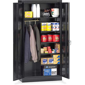 Tennsco Combination Wardrobe/Storage Cabinet - 36quot; x 18quot; x 72quot; - Security Lock - Black