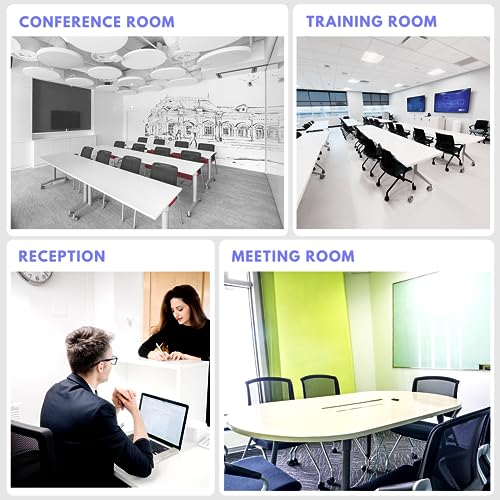 BROBRIYO Stackable Conference Room Chairs with Wheels - 30 Pack, Ergonomic Mesh Back and Arms