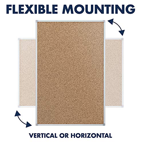 Mead Corkboard, Framed Bulletin Board, 8' x 4', Cork Board, Aluminum Frame (85364)