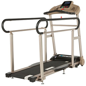 EXERPEUTIC TF2000 Recovery Fitness Walking Treadmill with Full Length Hand Rails, Deck Cushions and Heart Rate Monitoring