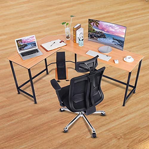 Computer Desk-Computer Table -L-Shaped Corner Computer Desk Large PC Gaming Desk Study Table Workstation for Home Office Wood