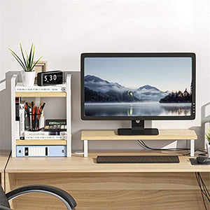 YFSDX Monitor Holder TV Computer Monitor Riser Table Stand Set Desktop Laptop Screen Shelf Organizer Rack Home Office Lapdesk (Color : Black, Size : Independent Stand)