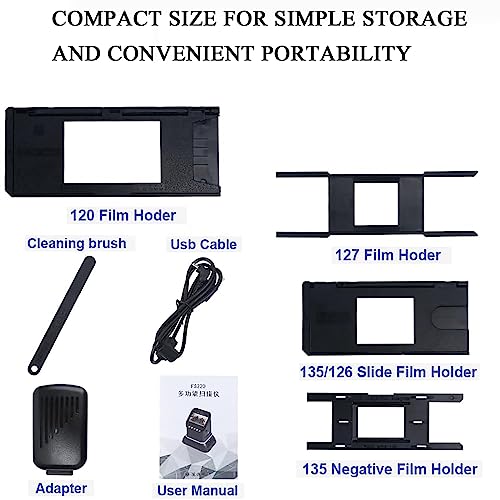 PACUM Digital Film Scanner with 4.3'' LCD Screen, Converts Films/Slides/Negatives to JPEG