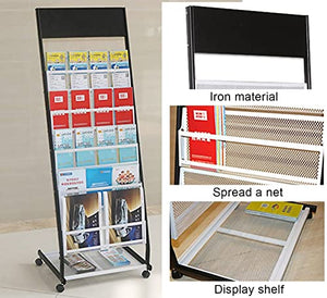 VimrOd L Shape Brochure Rack Display Stand, 6-Layer Commercial File Magazine Organizers