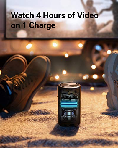 Anker Nebula Capsule, Smart Wi-Fi Mini Projector, Black, 100 ANSI Lumen Portable Projector, 360° Speaker, Movie Projector, 100 Inch Picture, 4-Hour Video Playtime, Neat Projector, Home Entertainment
