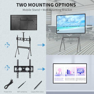 TouchWo 55" 4K Interactive Whiteboard Smart Board, Android 11 & Windows 10 Pro All-in-One Industrial PC