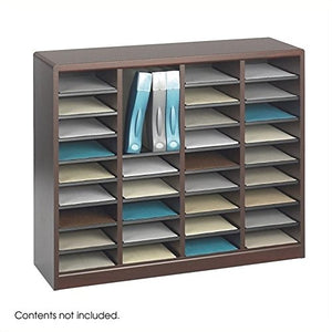 Scranton & Co Mahogany Wood Mail Organizer - 36 Compartments