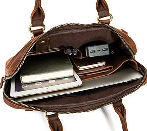 YZBMH 1pcs Retro Handmade Men's Handbag Diagonal Men's Bag Briefcase Business Computer Bag (Color : A, Size : 36 * 26 * 3.5cm)