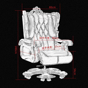 QHH Executive Office Chair | High Back Ergonomic Lumbar Support, Bonded Leather Recliner Managerial Chair